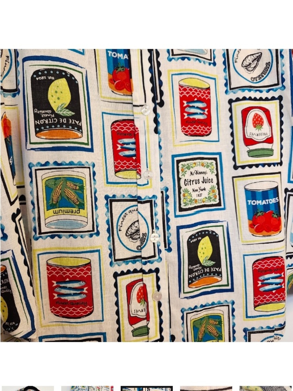 Jane and Delancey White Button-Down with Multicolor Graphic Print - Picture 4 of 9